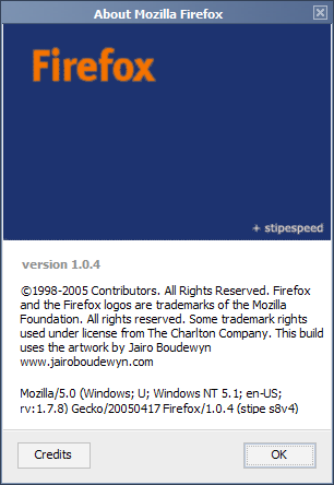 Firefox 1.0.3 stipe