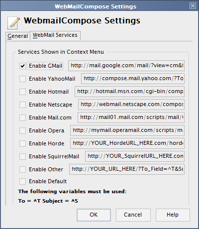 WebMailCompose Option