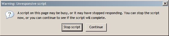 Warning: Unresponsive script