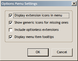 Options Menu 設定画面