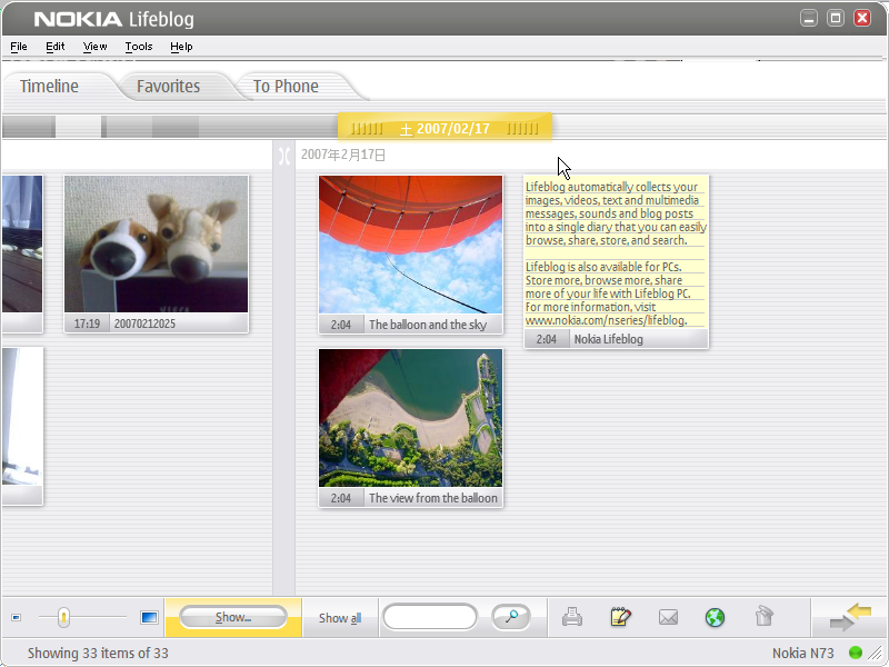 Nokia Lifeblog - PC